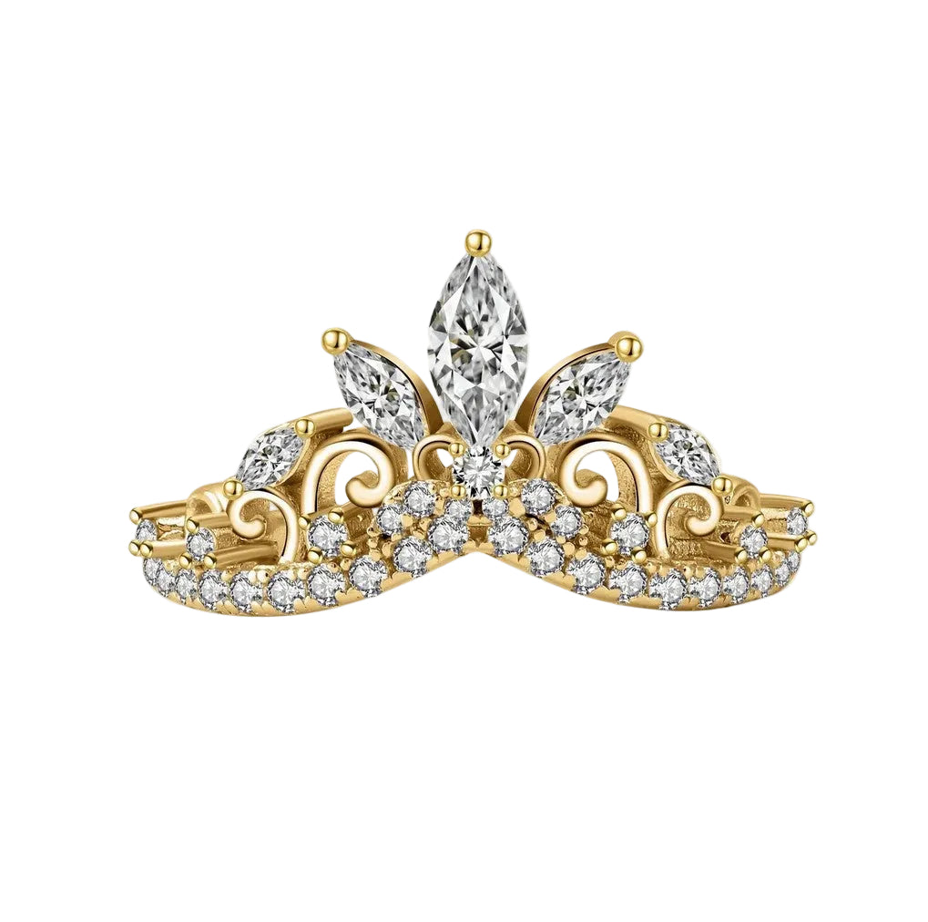 Jewelyna™ | Princess Wishbone Gold Plated Ring