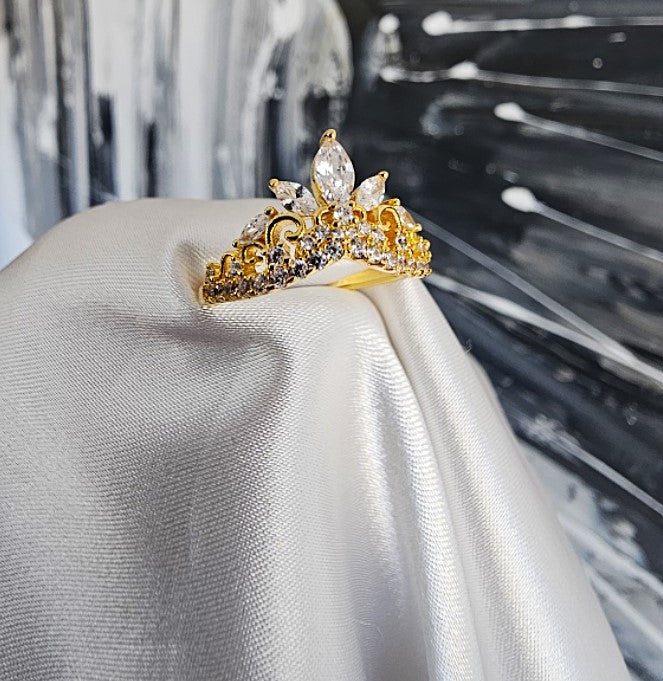 Jewelyna™ | Princess Wishbone Gold Plated Ring